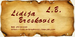 Lidija Brešković vizit kartica